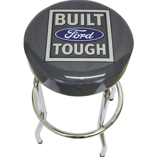 Built Ford Tough Logo Barstool Gray Vinyl Seats Built Ford Tough Logo Barstool Gray Vinyl Seats Garage Stools Man Cave Or Bar Décor Stool