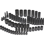 Klutch Impact Socket Set - 59-Pieces, 3/8- and 1/2-Drive & SAE/Metric