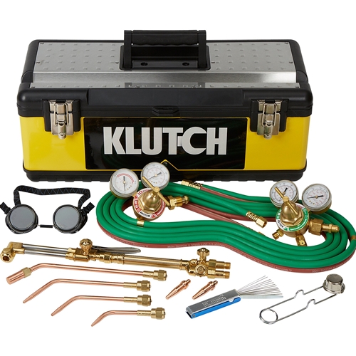 Klutch Medium-Duty Cutting and Welding Outfit with Toolbox - Oxyacetylene Victor-Style & 11-Piece Set