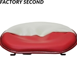 FACTORY SECOND | International Harvester HM Pan Seat - Rod Mount - Red & White Vinyl