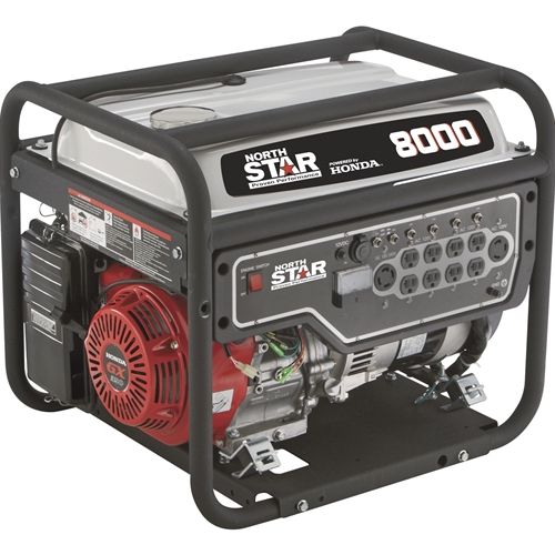 NorthStar Portable Generator with Honda GX390 Engine - 8000 Surge Watts, 6600 Rated Watts & CARB Compliant