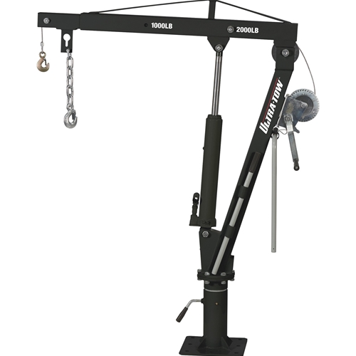 Ultra-Tow Hydraulic Pickup Truck Crane with Hand Winch - 2000-Lb Capacity & 5" - 80" Lift