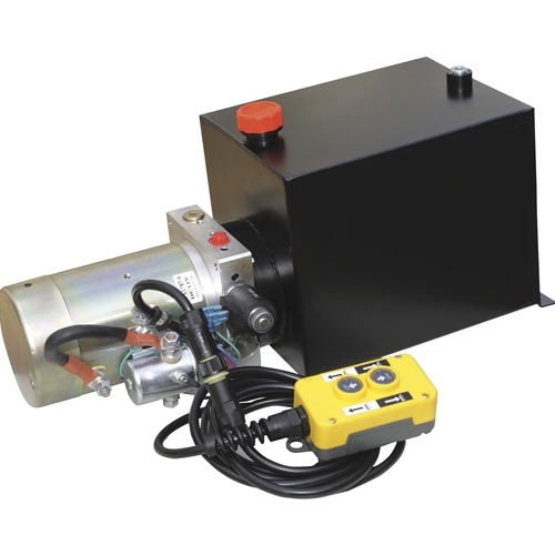 NorTrac Dump Trailer Power Unit with 12V DC Motor - For Single-Acting & 3.2-Gal Reservoir