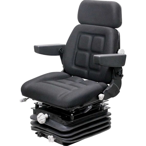 Case 90-94 Series KM 1004 Seat & Mechanical Suspension - Black Fabric