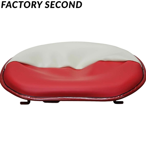 FACTORY SECOND | International Harvester HM Pan Seat - Rod Mount - Red & White Vinyl