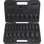 Klutch Chrome Moly 1/2in-Drive Deep Impact Socket Set - 29-Pieces & SAE/Metric