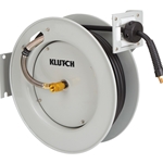 Klutch Auto-Rewind Air Hose Reel with 3/8in. x 50ft. Hybrid Polymer Hose - 300 PSI