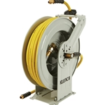 Klutch Auto-Rewind Air Hose Reel with 1/2in. x 50ft. Oil-Resistant Rubber Hose - 300 PSI