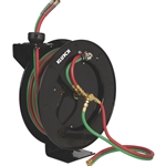 Klutch Spring-Rewind Twin-Line Oxyacetylene Hose Reel - Includes 1/4In x 50Ft Hoses