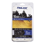 TriLink | Saw Chain | 16 In. | 55 DL | 3/8 In. LP | .050 In. | Semi-Chisel Reduced Kickback | 2 Pack