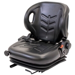 Uni Pro 57 Forklift Seat With Suspension | Black Vinyl | Orange Seatbelt