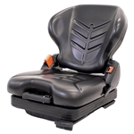 Uni Pro 437 Forklift Seat With Suspension | Black Vinyl | Orange Seatbelt