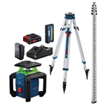 Bosch | MT Leveling Exterior | 18V Green-Beam H/V Rotary Laser Kit | GRL18V-34K
