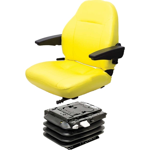 Yellow HIGH BACK SEAT w/ ARM RESTS for Compact Tractor 4105 4200 4210 4300 4310 