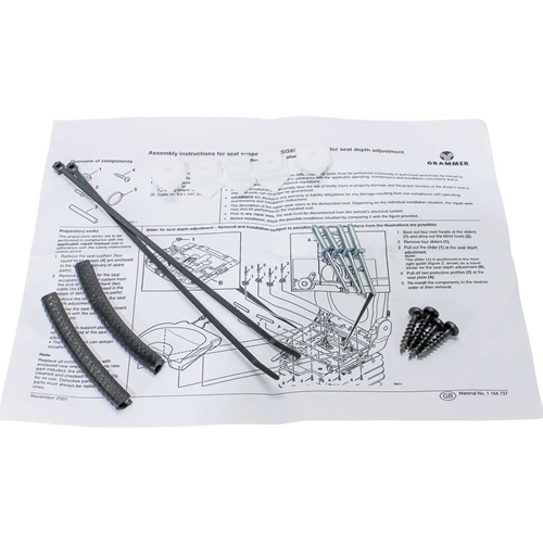 KM Grammer 72X/73X/74X Seat Depth Guide Kit