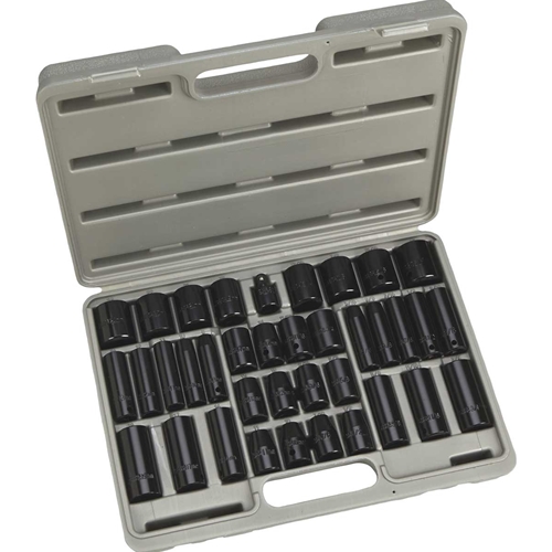 Klutch Impact Socket Set - 3/8in. and 1/2in. Drives, 38-Pieces & SAE/Metric
