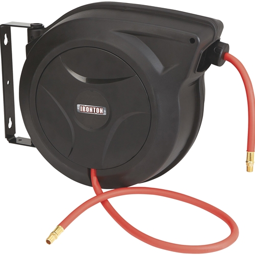 Ironton 62302 Auto-Return Hose Reel with Polymer Hose 3/8-In. x 50-Ft.