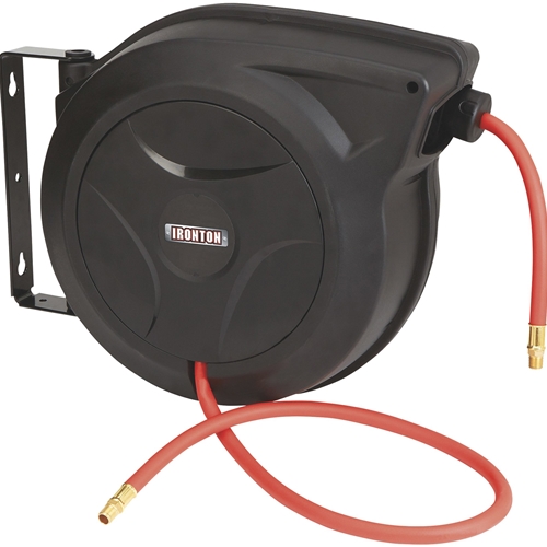 Ironton Auto-Return Hose Reel with Hose - 300 PSI