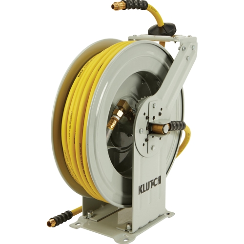 Auto Rewind Air Hose Reel with Oil Resistant Rubber Hose | 1/2in x 50.. | Klutch 113704