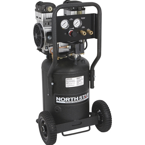 NorthStar Portable Electric Air Compressor - 1.5 HP, 8-Gallon Vertical Tank, Super-Quiet Operation, Oil Free Pump & 4 CFM @ 90 PSI