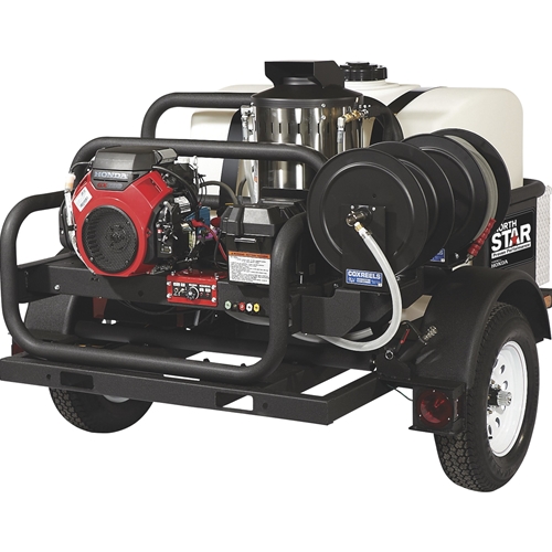 NorthStar Trailer-Mounted Hot Water Commercial Pressure Washer - 4000 PSI, 4.0 GPM, Honda Engine & 200-Gal Water Tank