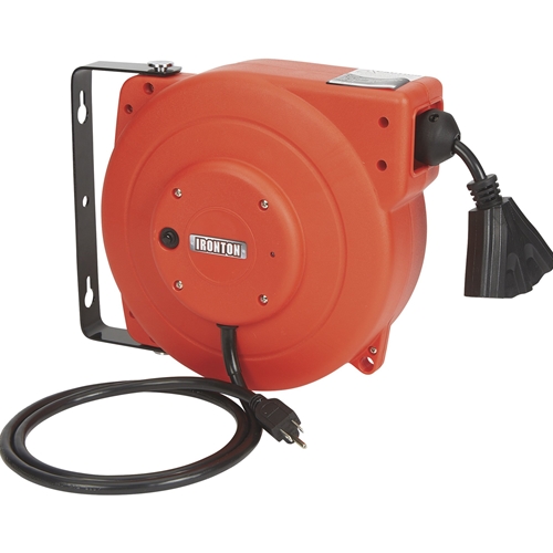 Ironton Retractable Extension Cord Reel - 40ft