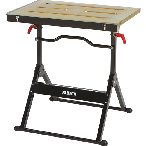 Klutch Adjustable Steel Welding Table - 30in x 20in x 32-5/8in