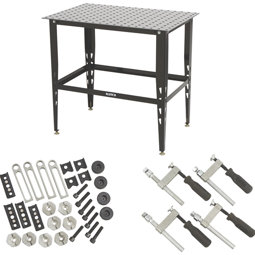 Klutch Steel Welding Table with Tool Kit - 36in x 24in x 33.25in