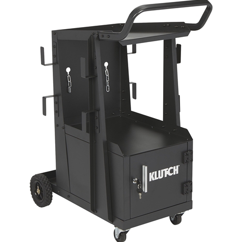 Klutch 2-Tier Welding Cart with Locking Cabinet