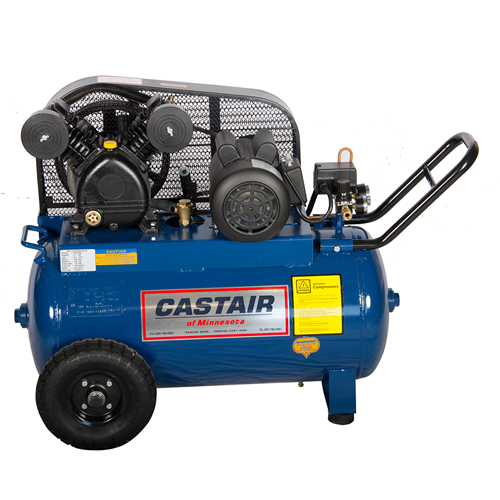 CASTAIR Compressor | Garage Series | 20 Gal. horizontal portable | 2HP - 1 phase 115V