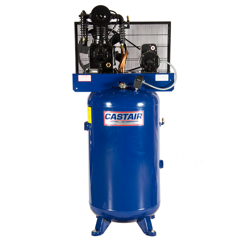 CASTAIR Compressor | Commercial Series | 80 Gal. Vertical | 5HP 1-phase 230V | 18.1cfm@100psi
