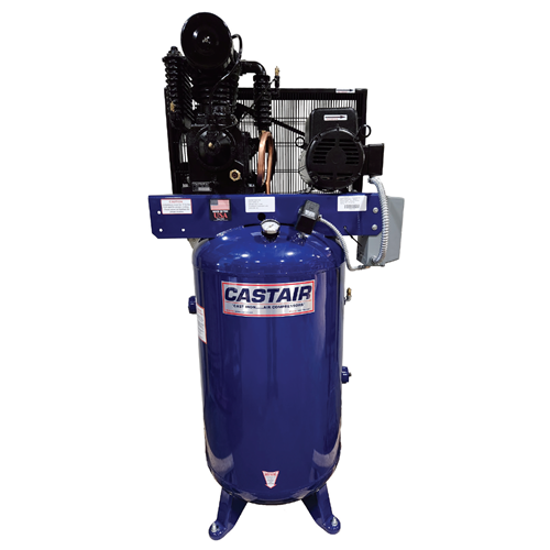 CASTAIR Compressor | Industrial Series | 80 Gal. Vertical | 5HP 1-phase 230V | 17.5cfm @ 175psi