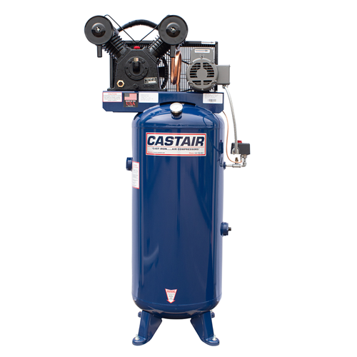 CASTAIR Compressor | Commercial Series | 60 Gal. Vertical | 5HP 1-phase 230V | 18.3cfm @ 100psi