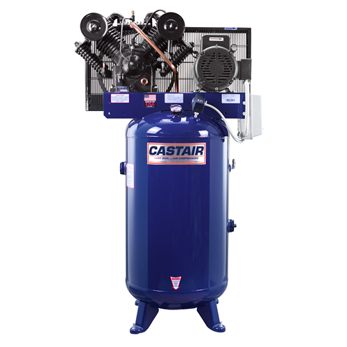 CASTAIR Compressor | Industrial Series | 80 Gal. Vertical | 7.5HP 1-ph 230V | 28.1 cfm @175psi
