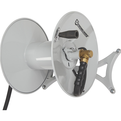 Strongway Wall-Mount Hose Reel with 6ft Lead-In Hose - Holds 150ft