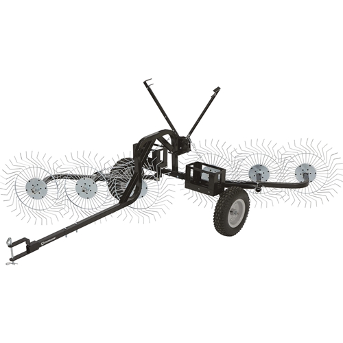 Strongway Inline Acreage Rake - 55" Wide & 6 Tine Reels