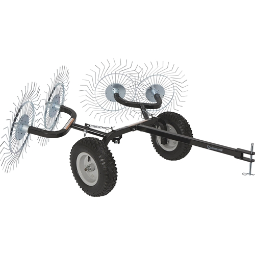 Strongway Acreage Rake - 48" Wide & 4 Tine Reels