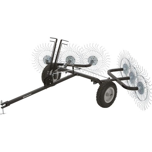 Strongway Acreage Rake - 40" Wide & 6 Tine Reels