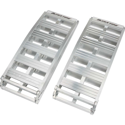 Ultra-Tow 8ft Bi-Fold Arched Aluminum Motorcycle Ramp Set - 3000 Lb
