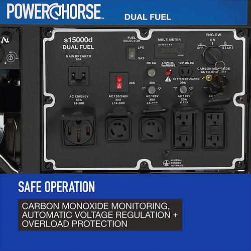 Powerhorse Generator | 17,000 Surge Watt | Dual Fuel