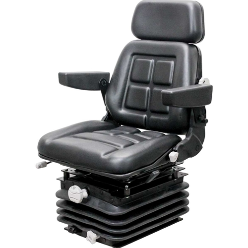 Case 870-1370 Agri King KM 1004 Seat & Mechanical Suspension - Black Vinyl