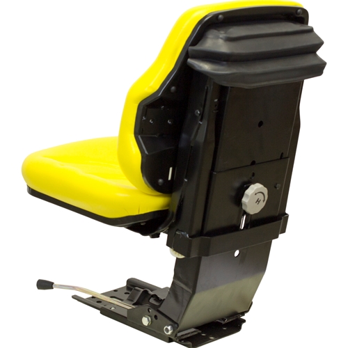 thumbnail image 2 of Yellow Vinyl Bucket Seat For John Deere, Case, Gehl & More – Fits Many Skid Steers & Tractors, Replaces OEM 4478301 2 of 12