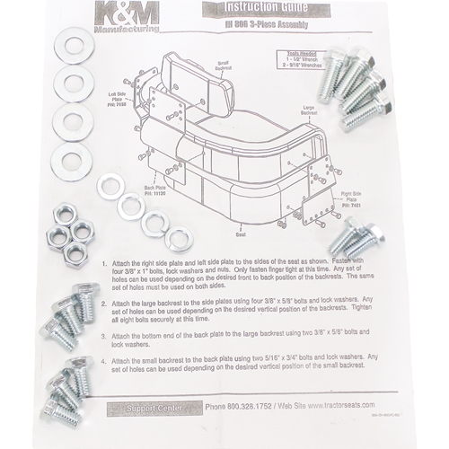 エイト S&M 7本セット International Harvester 806 Seat Hardware Kit | Tractorseats.com