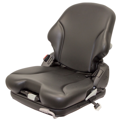 Seats Inc. Black Leather Legacy Seat, Silver Air Ride