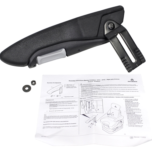 ティア KM Grammer Seat Fold-Up & Adjustable Armrests | Tractorseats.com