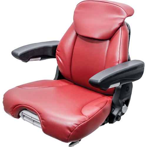 Uni Pro™ - KM 741 Seat Top Assembly - Cut/Sew Red Vinyl