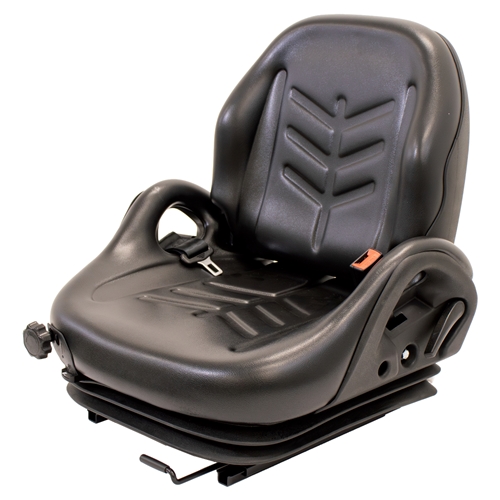 Uni Pro 55 Forklift Seat With Suspension | Black Vinyl | Orange Seatbelt