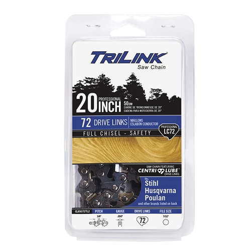 TriLink | Saw Chain | 20 In. | 72 DL | 3/8 In. | .050 In. | Chisel Reduced Kickback