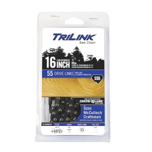 TriLink | Saw Chain | 16 In. | 55 DL | 3/8 In. LP | .050 In. | Semi-Chisel Reduced Kickback