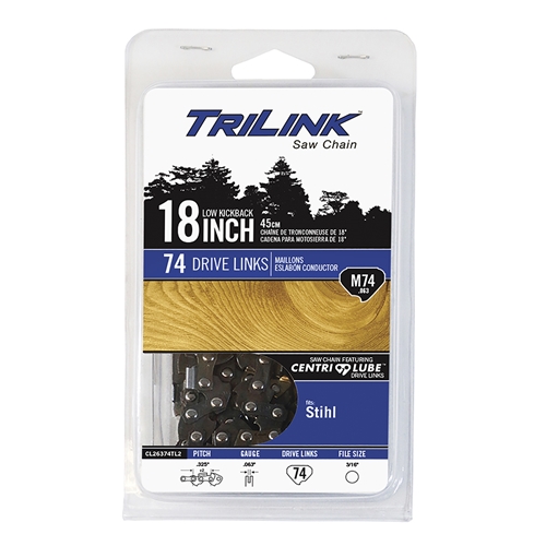 TriLink | Saw Chain | 18 In. | 74 DL | .325 In. | .063 In. | Semi-Chisel Reduced Kickback